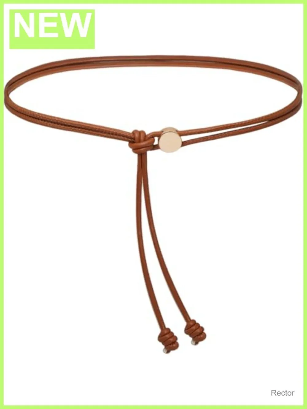 PU Leather Knotted Skinny Belt for Dresses Adjustable Waist